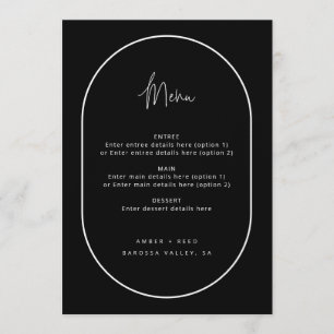 Menu Mariage noir à double arc