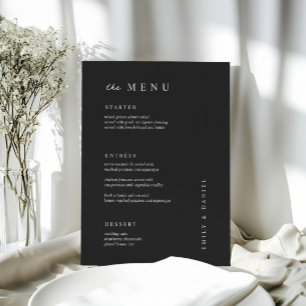 MENU Mariage noir&blanc minimal