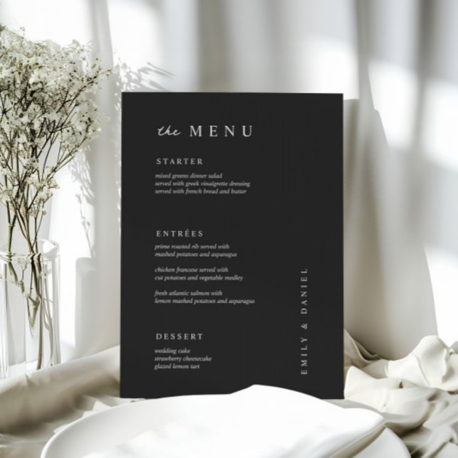 MENU Mariage noir&blanc minimal (Créateur téléchargé)
