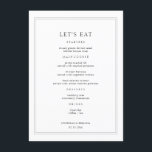 Menu Mariage noir et blanc<br><div class="desc">Élevez votre réception avec ce menu personnalisé de mariage noir et blanc. Un design intemporel pour les couples modernes, cette pièce élégante ajoute une touche sophistiquée à votre cadre de table. Parfait pour présenter vos plats avec style, c’est un bel exemple de menu mariage. Impressionnez vos invités avec des cartes...</div>