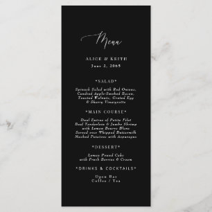 Menu Mariage noir et blanc