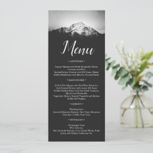 Menu Mariage noir et blanc sous les montagnes