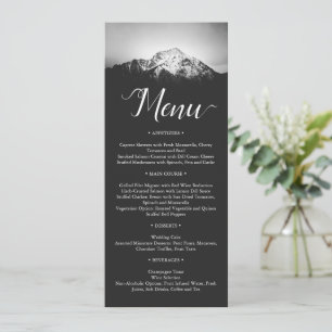 Menu Mariage noir et blanc sous les montagnes