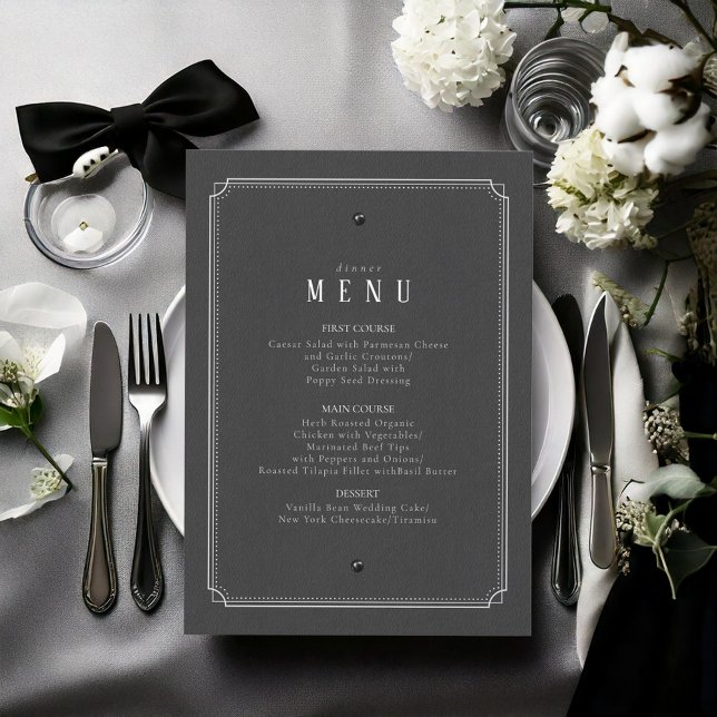 Menu Mariage noir et blanc sur mesure ID1090 (Créateur téléchargé)