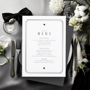 Menu Mariage noir et blanc sur mesure White ID1090