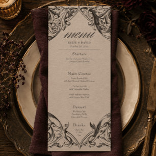 Menu Mariage noir et brun jusqu'à la mort à l'ère victo