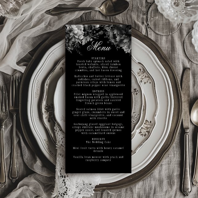 Menu Mariage noir gothique classique (Créateur téléchargé)