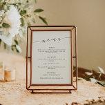 Menu Mariage noir minimaliste personnalisé<br><div class="desc">Menu de Mariage classique minimaliste personnalisé en crème et noir</div>