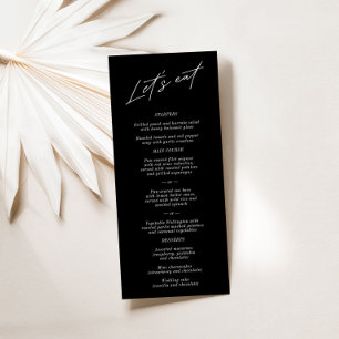 Menu Mariage noir simple et élégant
