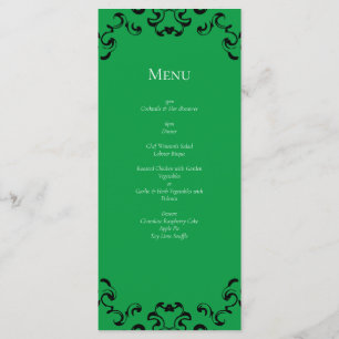 Menu Mariage noir vert