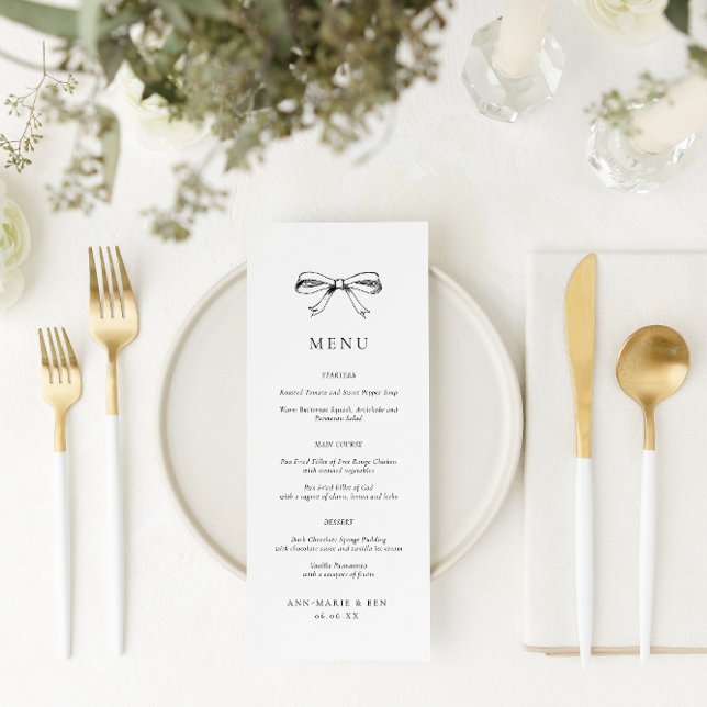 Menu Mariage noir vintage Main Draw (Créateur téléchargé)