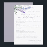 Menu Mariage Numéro de tableau de fleurs de lavand<br><div class="desc">Elégante et rustique aquarelle violet et lavande bleue avec classique et typographie script menu mariage.</div>