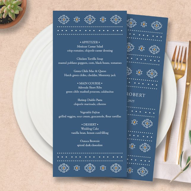 Menu Mariage occidental, carte de menu Rio Rancho (Rio Rancho Western Wedding Menu by Fiesta Valley Print)