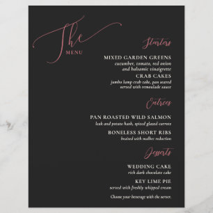 Menu Mariage officiel Magenta noir