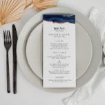 Menu mariage or marine et rose<br><div class="desc">Un superbe design mariage doré bleu rose agate. La couleur et le texte peuvent être personnalisés.</div>