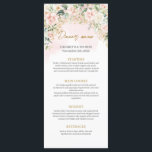 Menu Mariage or roses roses roses douces entièreme<br><div class="desc">Notre collection exquise de papeterie d'occasion présente un mélange captivant de délicates roses pastel roses, d'eucalyptus frais et d'élégants étincelles de parties scintillant d'or. Cette combinaison sophistiquée crée une esthétique étonnante et luxueuse, parfaite pour ajouter une touche d'élégance à tout événement. Le mélange harmonieux d'éléments botaniques et d'accents chatoyants présente...</div>