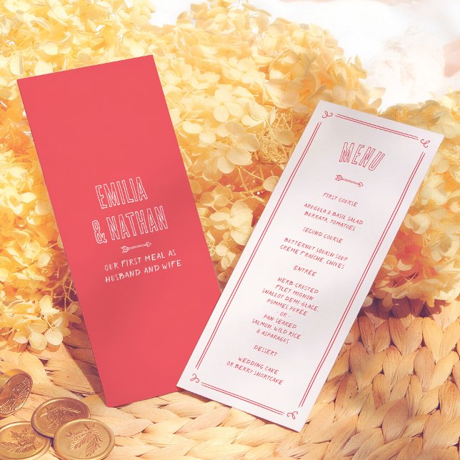 Menu Mariage original rétro coup de foudre Cupidon dess (Créateur téléchargé)