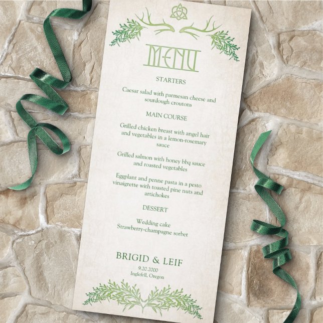 Menu Mariage Pagan Celtic Antlers (Créateur téléchargé)