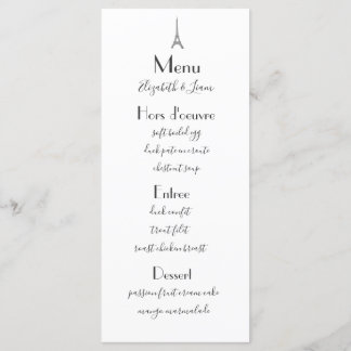 Menu Mariage Paris