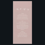 Menu Mariage peint par aquarelle élégante rose sombre<br><div class="desc">Rose sombre   menu peint élégant blanc de mariage d'aquarelle. Gamme moderne élégante de mariage avec la conception d'effet de peinture et le texte texturisés de manuscrit. Une partie d'une collection.</div>