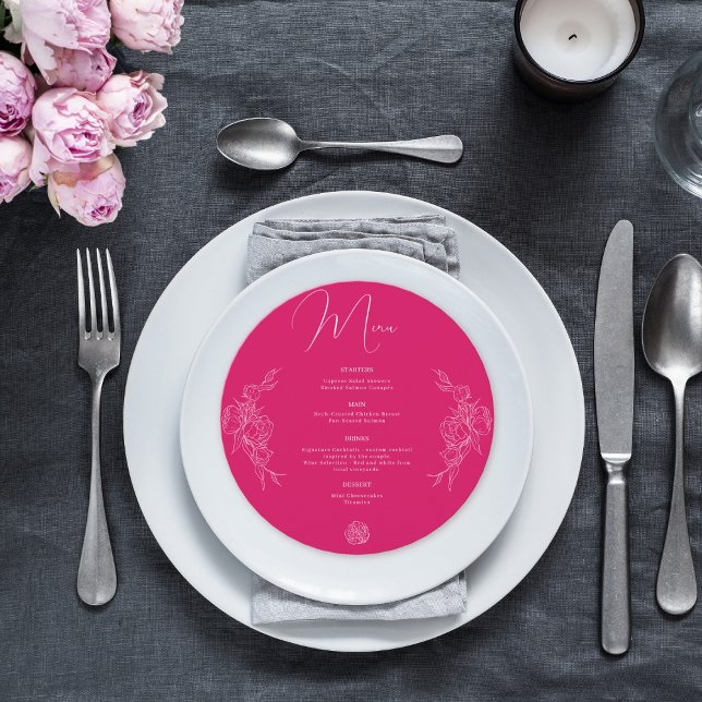 Menu Mariage Peony Elegance (Créateur téléchargé)