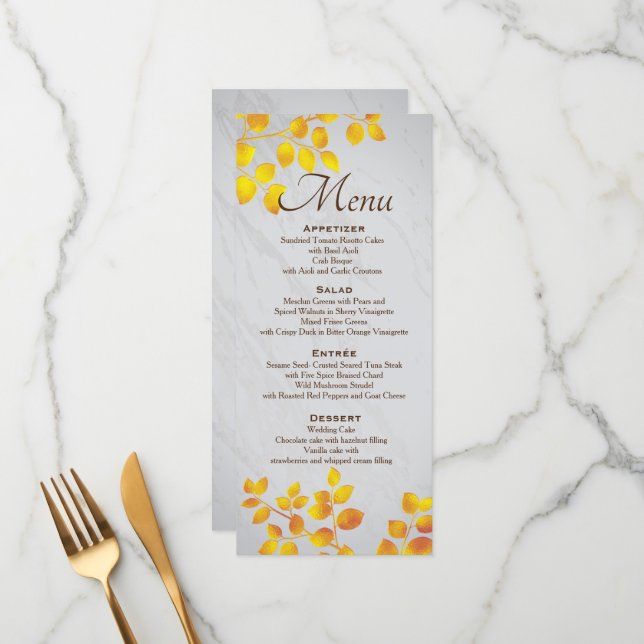 Menu Mariage personnalisé (Devant/Arrière en situation)
