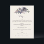 Menu Mariage personnalisé aquarelle florale violet pous<br><div class="desc">Menu personnalisé mariage aquarelle florale violet poussiéreux</div>