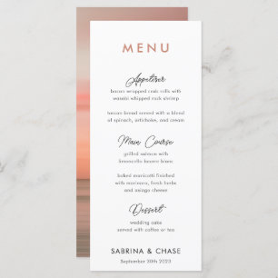 Menu Mariage personnalisé Modern Blush