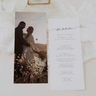 Menu Mariage photo Boho Chic Dusty Purple