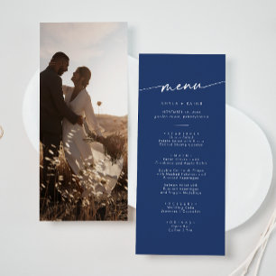 Menu Mariage photo Boho Chic Royal Blue