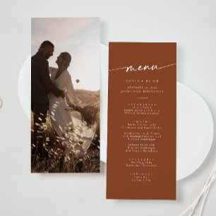 Menu Mariage photo Boho Chic Terracotta