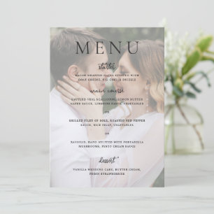 Menu Mariage Photo Éditorial Moderne