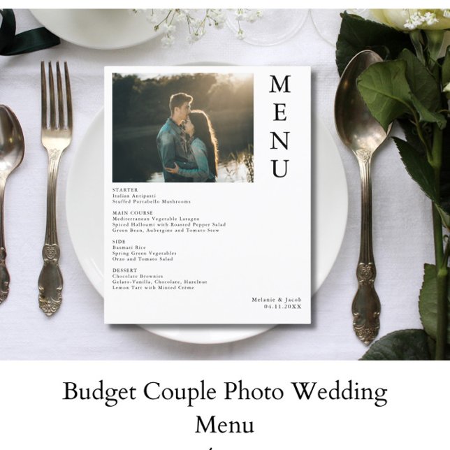 Menu Mariage photo en couple budget (Créateur téléchargé)
