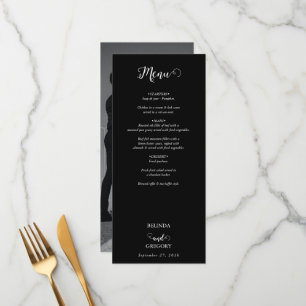 Menu Mariage photo moderne en noir et blanc