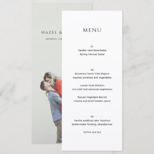 Menu Mariage Photo Simple Moderne