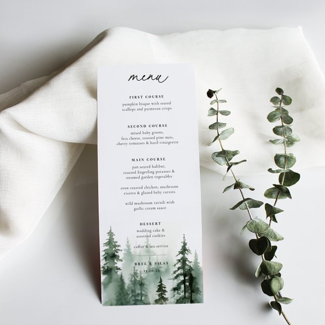 Menu Mariage Pins de Forêt Sauvage (Créateur téléchargé)