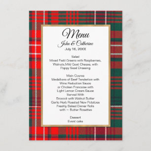 Menu Mariage Plaid Clan Wilson