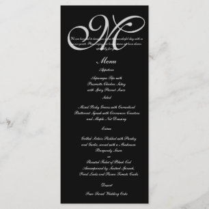 Menu Mariage Pois Monogram Argent
