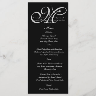 Menu Mariage Pois Monogram Argent