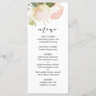 Menu Mariage Pony ivoire rose vif