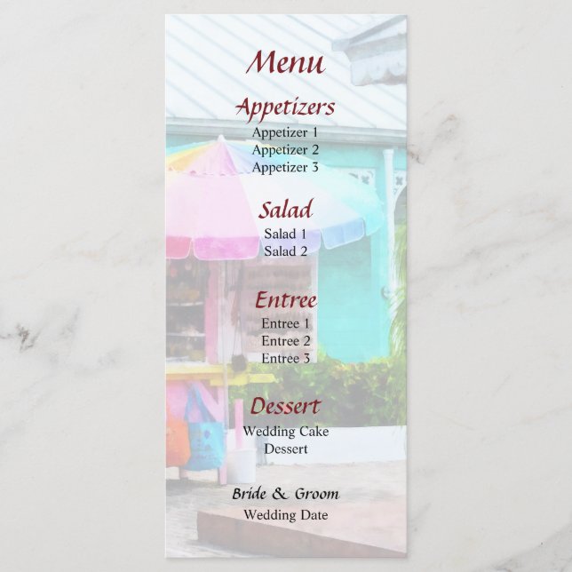 Menu Mariage Port Lucaya Marketplace (Devant)