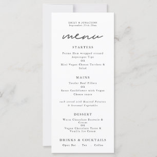 Menu Mariage Printable simple n'importe quelle cou