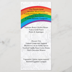 Menu Mariage Rainbow Gay