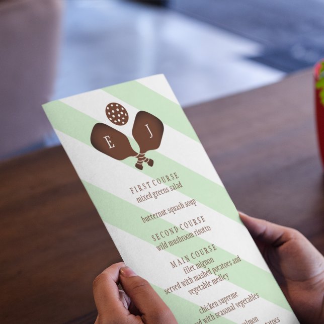 Menu Mariage Rayures Pickleball Prépa (Créateur téléchargé)