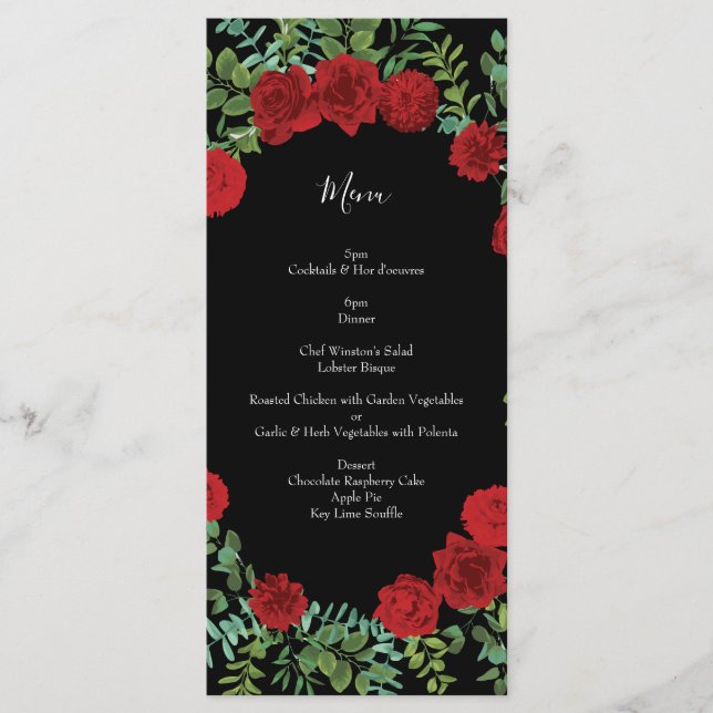 Menu Mariage Red Rose (Devant)