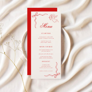 Menu Mariage Rétro Dessiné à la Main Cupidon Chérubin R