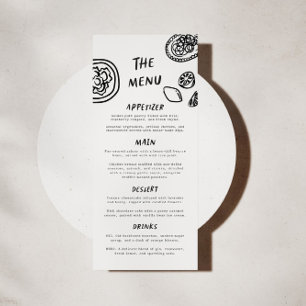 Menu Mariage rétro Funky moderne