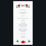 Menu Mariage Retro Rockabilly Hearts<br><div class="desc">Un design romantique si mignon en rouge,  bleu et blanc avec des coeurs d'amour rouge doux,  rose,  hirondelles et pois graphiques Point Juste le truc pour une table mariage avec un thème Rockabilly.</div>