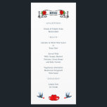 Menu Mariage Retro Rockabilly Hearts<br><div class="desc">Un design romantique si mignon en rouge,  bleu et blanc avec des coeurs d'amour rouge doux,  rose,  hirondelles et pois graphiques Point Juste le truc pour une table mariage avec un thème Rockabilly.</div>