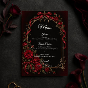 Menu Mariage Romantique Gothique aux Roses
